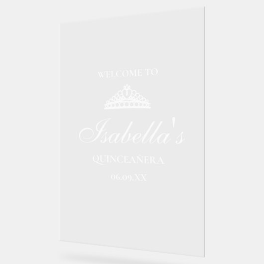 Quinceanera Welkom Acryl Bord (Hoek)