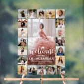 Quinceañera Welkom Fotocollage 15e verjaardag Acryl Bord (Neutraal)