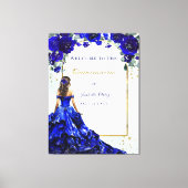 Quinceañera Welkom Koninklijk Blauw en Goud Canvas Afdruk (Voorkant)