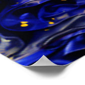 Quinceañera Welkom Koninklijk Blauw en Goud Poster (Hoek)