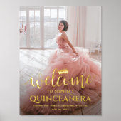 Quinceañera Welkom Script & Foto 15e verjaardag Folie Afdrukken (Voorkant)