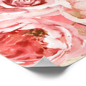 Quinceanera Welkomstbord | Bloemblush roze jurk Poster (Hoek)