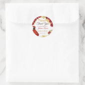 Quinceañera Western rood goud Charra bloemlaarzen Ronde Sticker (Tas)