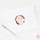 Quinceañera Western rood goud Charra bloemlaarzen Ronde Sticker (Envelop)