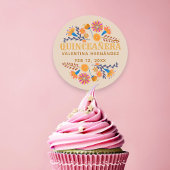Quinceanera Westerne Mexicaanse Fiesta Party Ronde Sticker