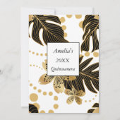 Quinceanera White Black Gold-feestdag Kaart (Achterkant)