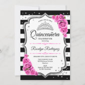 Quinceanera - White Black Pink Kaart (Voorkant)