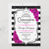 Quinceanera - White Black Pink Silver Kaart (Voorkant)