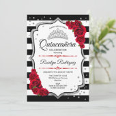 Quinceanera - White Black Red Silver Kaart (Staand voorkant)