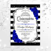 Quinceanera - White Black Royal Blue Silver Kaart