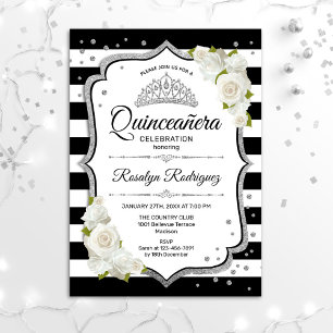 Quinceanera - White Black Silver Kaart