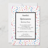 Quinceanera White confetti Kaart (Voorkant)