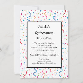 Quinceanera White confetti Kaart