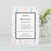 Quinceanera White confetti Kaart (Staand voorkant)