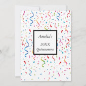 Quinceanera White confetti Kaart (Achterkant)