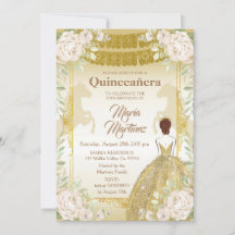 Quinceanera White en Gold Mexican Birthday