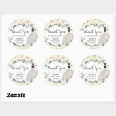 Quinceañera White Floral Princess Butterfly Silver Ronde Sticker (Vel)