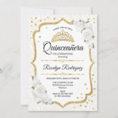 Quinceanera - White Gold Floral Kaart (Voorkant)
