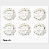 Quinceañera White Gold Floral Princess Butterflies Ronde Sticker (Vel)