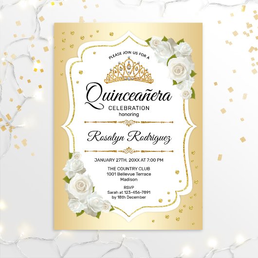 Quinceanera - White Gold Kaart