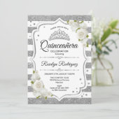 Quinceanera - White Silver Kaart (Staand voorkant)