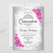 Quinceanera - White Silver Pink Kaart (Voorkant)