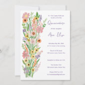 Quinceañera Wildflowers Handgeschilderd Custom Pho Kaart (Voorkant)