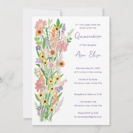 Quinceañera Wildflowers Handgeschilderd Custom Pho Kaart