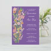 Quinceañera Wildflowers Handgeschilderd Custom Pho Kaart (Staand voorkant)