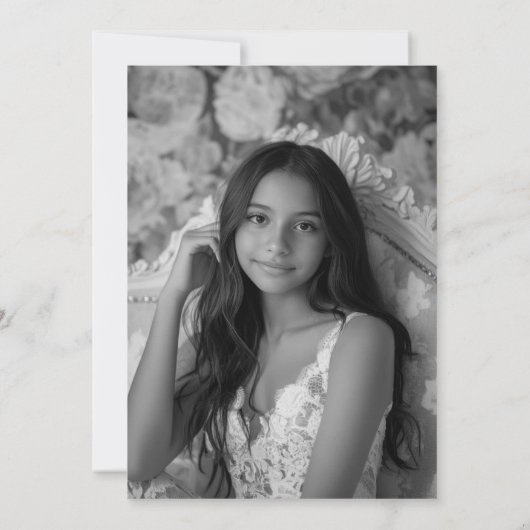 Quinceañera Wildflowers Handgeschilderd Custom Pho Kaart (Achterkant)