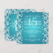 Quinceañera Winter Sparkle 2 Turquoise Kaart (Voorkant / Achterkant)