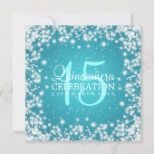 Quinceañera Winter Sparkle 2 Turquoise Kaart (Achterkant)