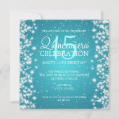 Quinceañera Winter Sparkle 2 Turquoise Kaart (Voorkant)