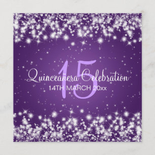Quinceañera Winter Sparkle Paars Kaart