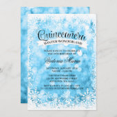 Quinceanera Winter Wonderland Blue Sparkle Kaart (Voorkant / Achterkant)