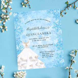 Quinceanera winter wonderland budget uitnodiging flyer