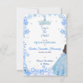 Quinceañera Winter Wonderland Save the Date Kaart (Voorkant)