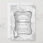 Quinceanera Winter Wonderland Silver Snowflake 2 Kaart (Voorkant)