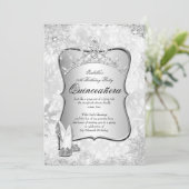 Quinceanera Winter Wonderland Silver Snowflake 2 Kaart (Staand voorkant)