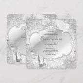 Quinceanera Winter Wonderland Silver Snowflake A Kaart (Voorkant / Achterkant)