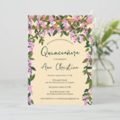 Quinceañera Wisteria Vines Floral Custom Foto Kaart (Staand voorkant)