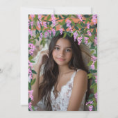 Quinceañera Wisteria Vines Floral Custom Foto Kaart (Achterkant)