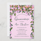 Quinceañera Wisteria Vines Floral Custom Foto Kaart (Voorkant)