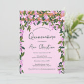 Quinceañera Wisteria Vines Floral Custom Foto Kaart (Staand voorkant)