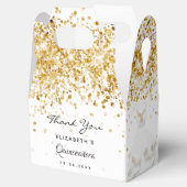 Quinceanera wit goud dank u bedankdoosjes (Geopend)