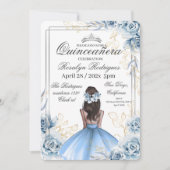 Quinceañera - Wit Goud Navyblauw Kaart (Voorkant)