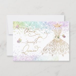 Quinceanera Wit Gouden Glitterjurk Pastel Bedankt