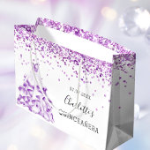 Quinceanera witte paarse glitter-kleding groot cadeauzakje
