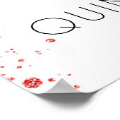 Quinceanera witte rode glitter welkomstballonnen poster (Hoek)