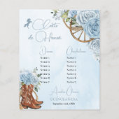 Quinceañera XV 15 Baby Blauw Bloemen Charro Padrin (Achterkant)